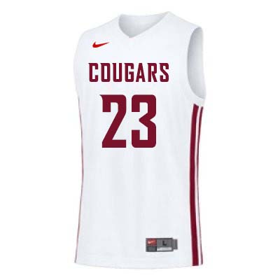 Men #22 Isaac Fontaine Washington State Cougars College Basketball Jerseys Sale-White